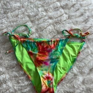 No Boundaries Neon Green Tie-Dye Bikini Bottom